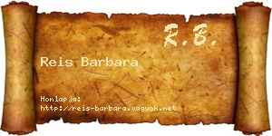 Reis Barbara névjegykártya